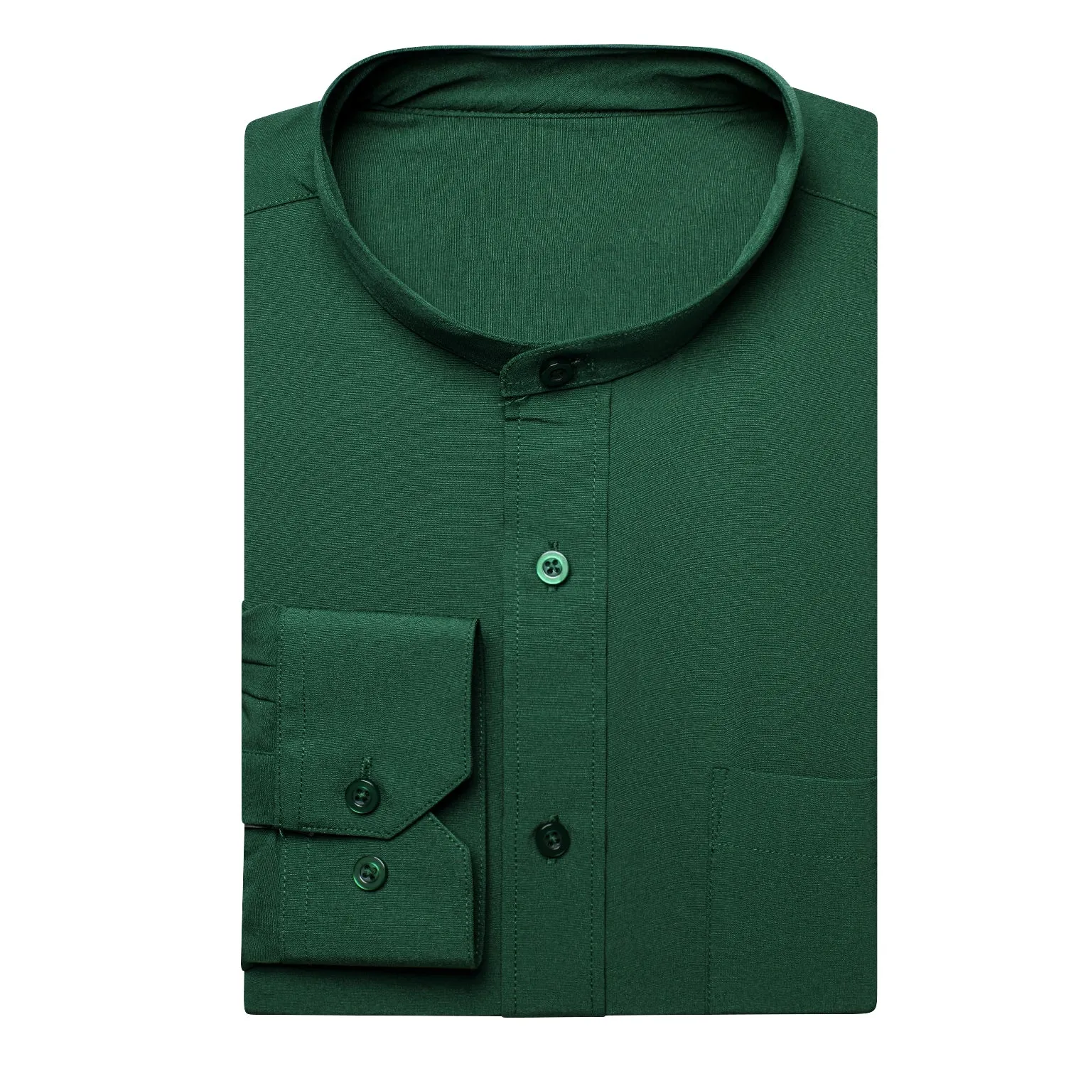 Deep Green Solid Men's Long Sleeve Business Shirt