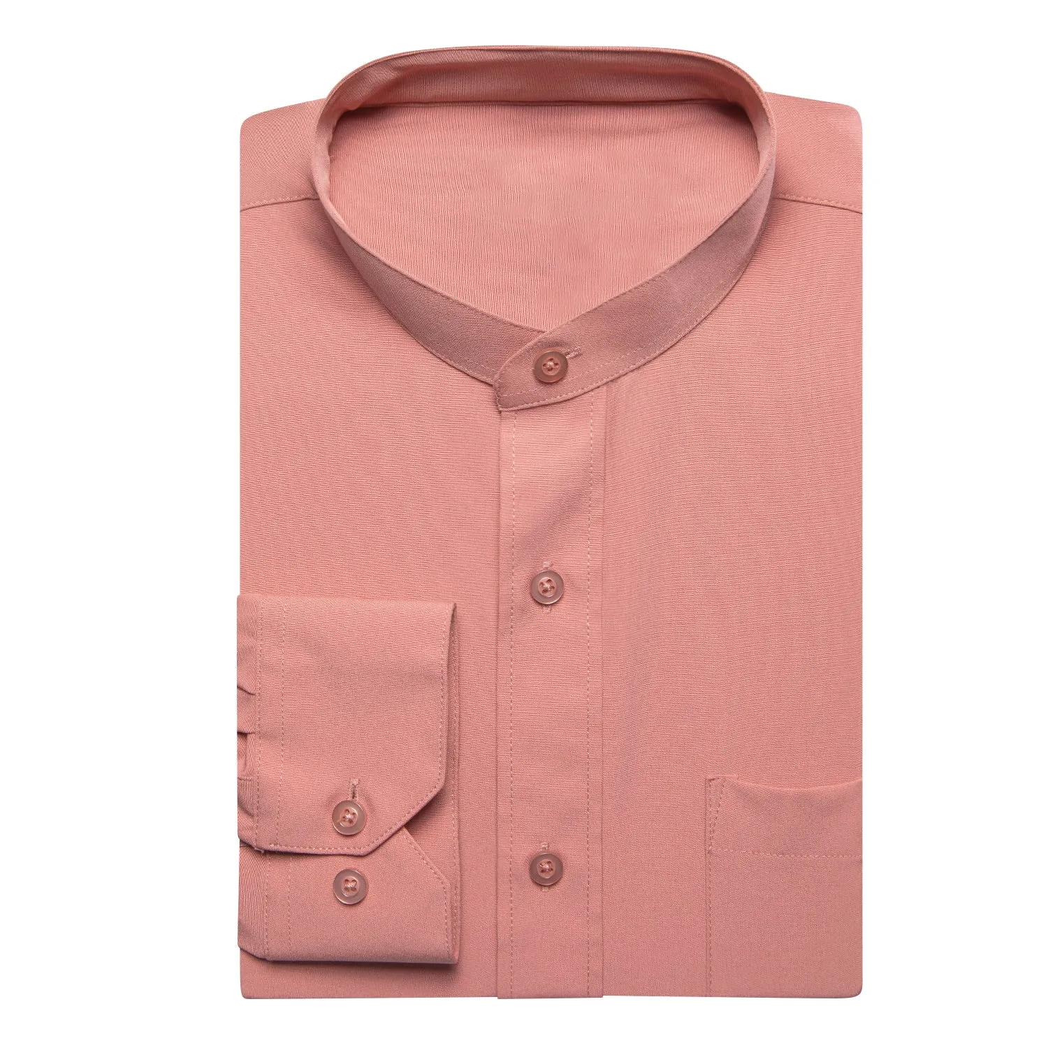 Deep Pink Solid Men's Long Sleeve Business Shirt