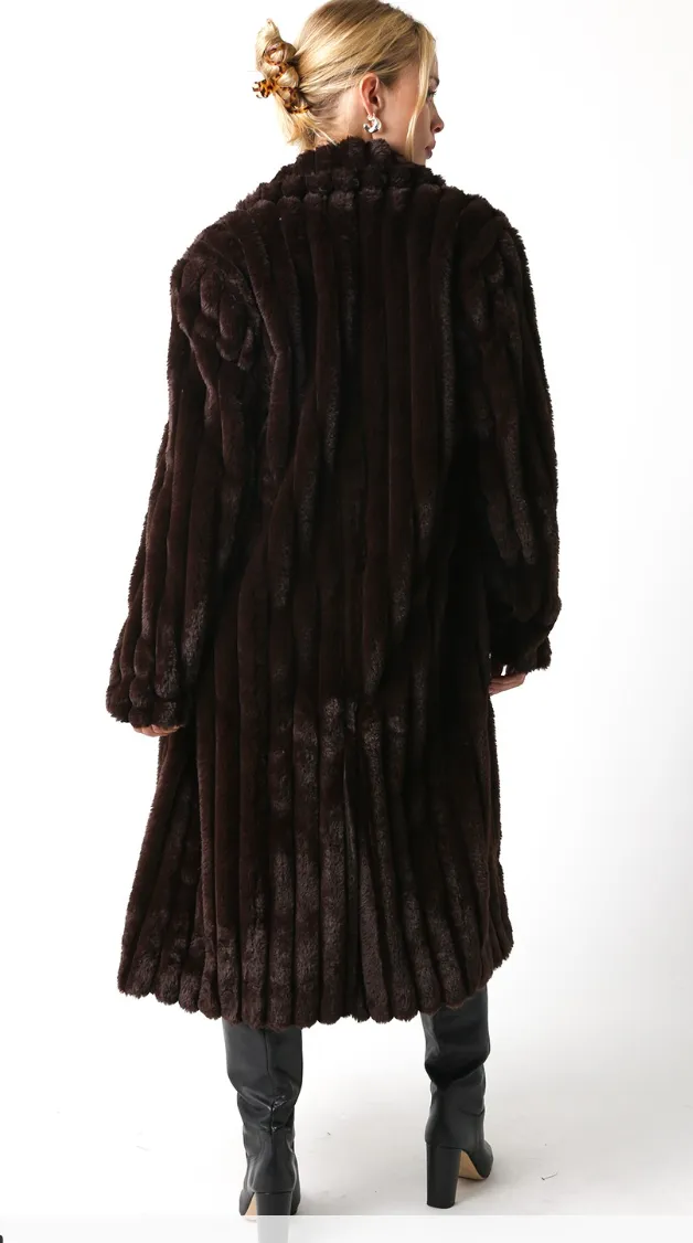 Devin Faux Fur Longline Coat