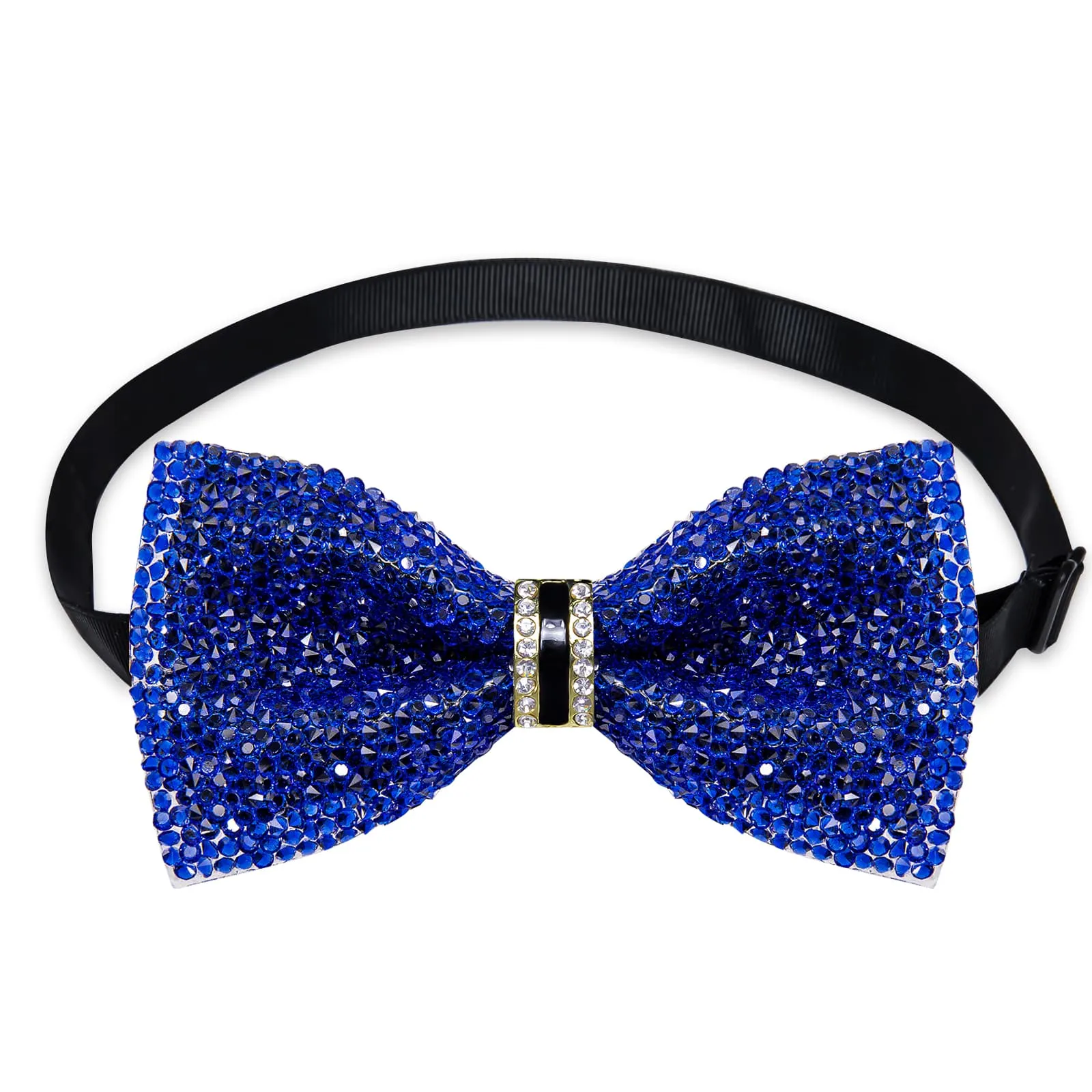 DiBanGu Imitation Diamond Bow Tie Cobalt Blue Crystal Men's Pre Tied Bow Ties