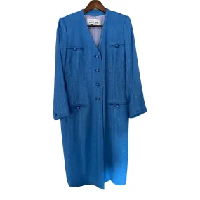 Donald Campbell at Chatelaine Vintage Linen Coat Blue Size 16