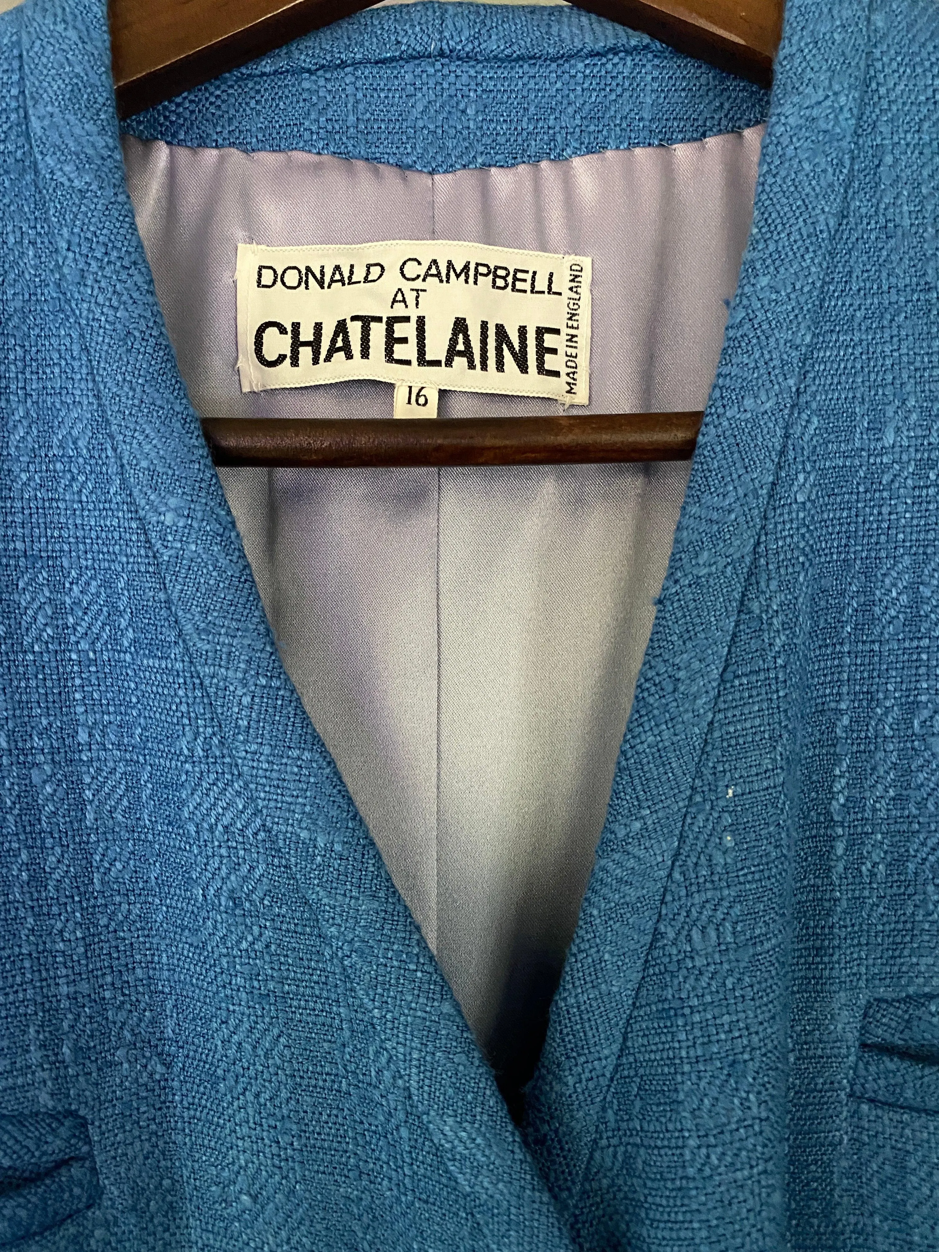 Donald Campbell at Chatelaine Vintage Linen Coat Blue Size 16