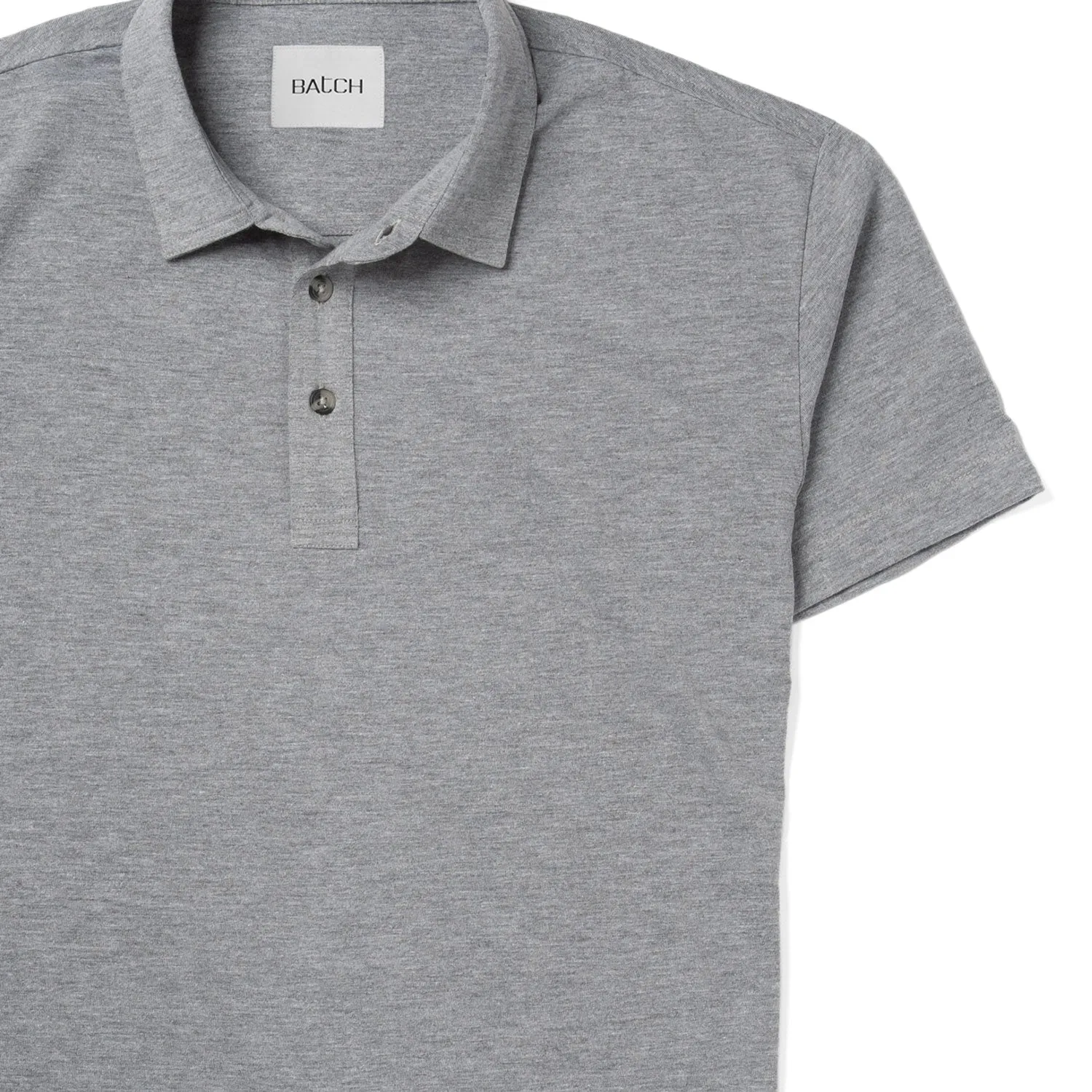 Essential Short Sleeve Polo Shirt –  Flint Gray Melange Cotton/Poly Jersey