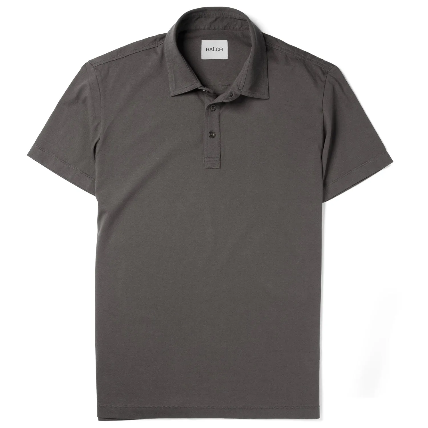 Essential Short Sleeve Polo Shirt –  Slate Gray Cotton Jersey