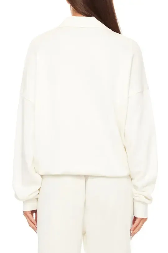 Eterne - Oversized Polo Sweatshirt in Cream