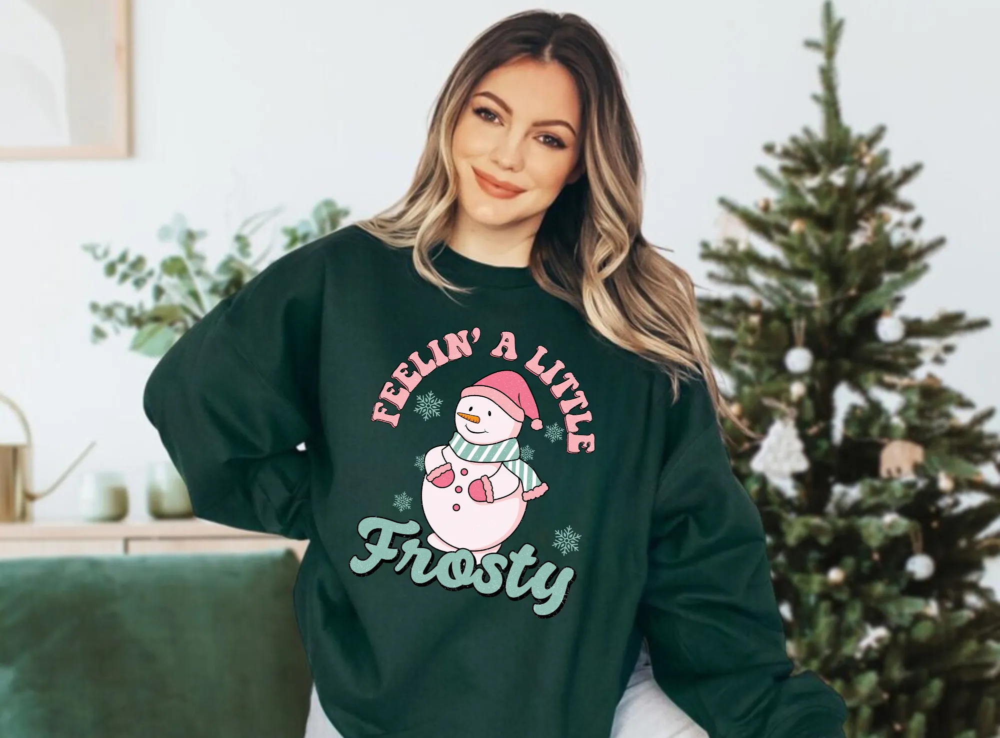 Feeling A Little Frosty | Winter Snowman Crewneck