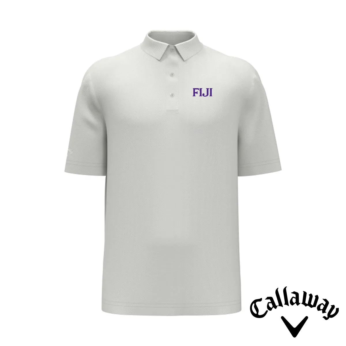 FIJI White Callaway Greek Letter Golf Polo