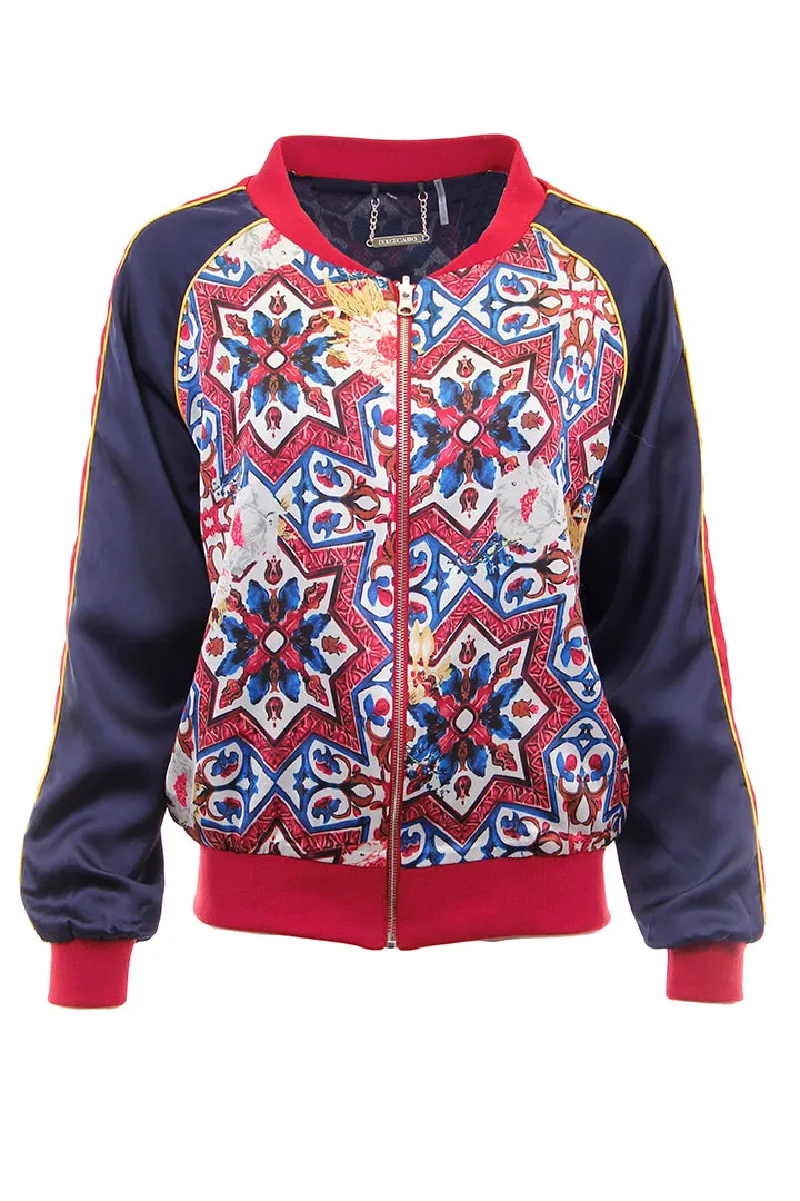 Fresco Print Reversible Bomber Jacket