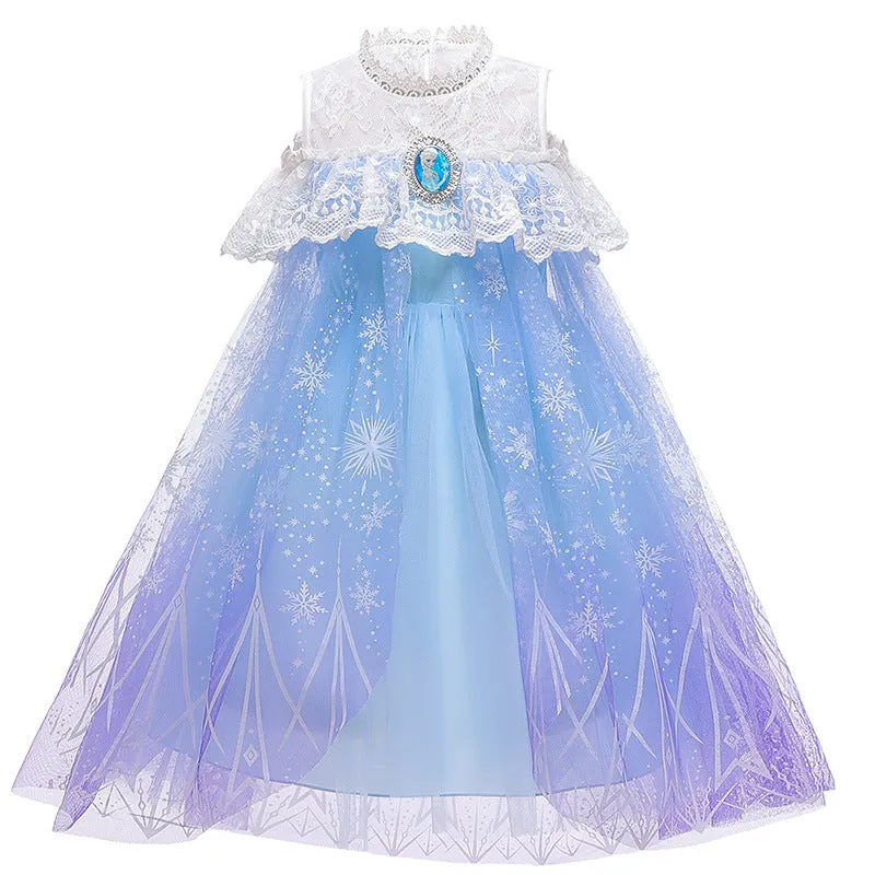 Frozen Lace Princess Dress Long Dress Children Shirt Children's Dress Girl Dress