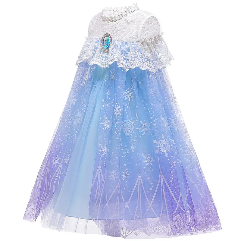 Frozen Lace Princess Dress Long Dress Children Shirt Children's Dress Girl Dress