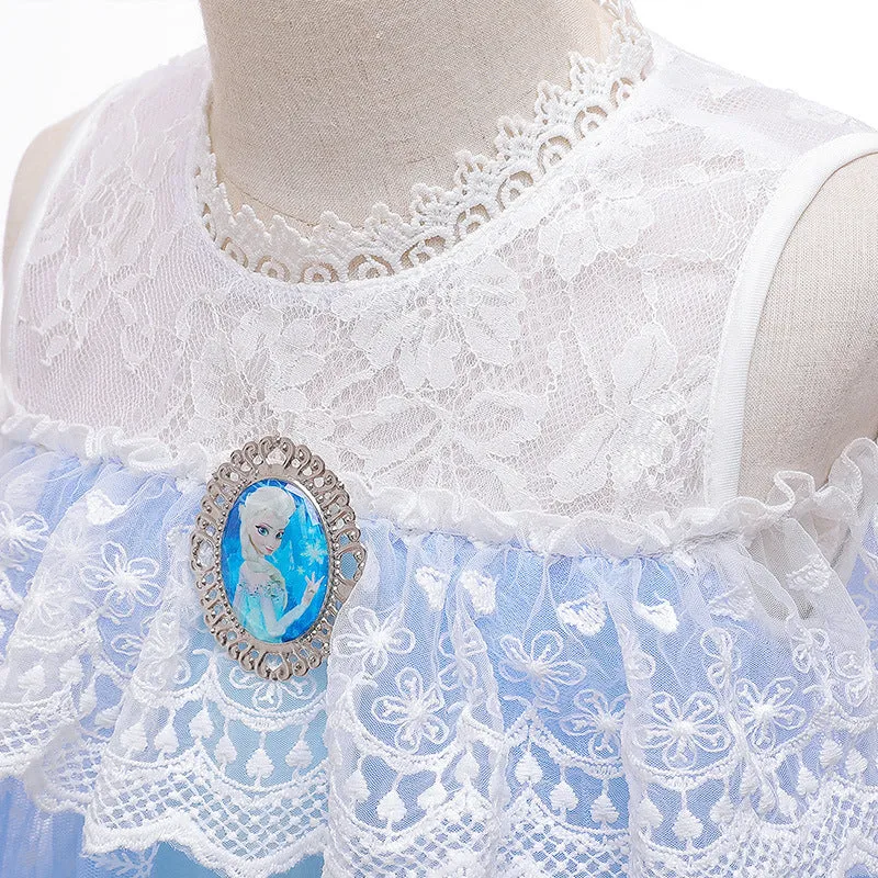 Frozen Lace Princess Dress Long Dress Children Shirt Children's Dress Girl Dress