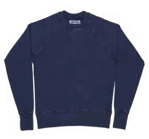 GARMENT DYED ORGANIC COTTON CREWNECK SWEATSHIRT - BLUE