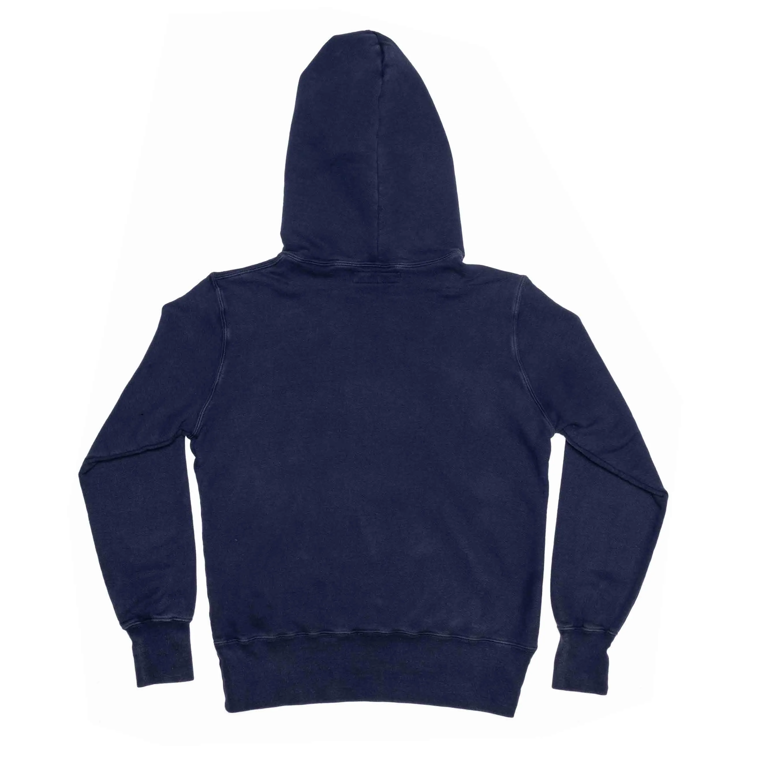 GARMENT DYED ORGANIC COTTON HOODED SWEATSHIRT - BLUE