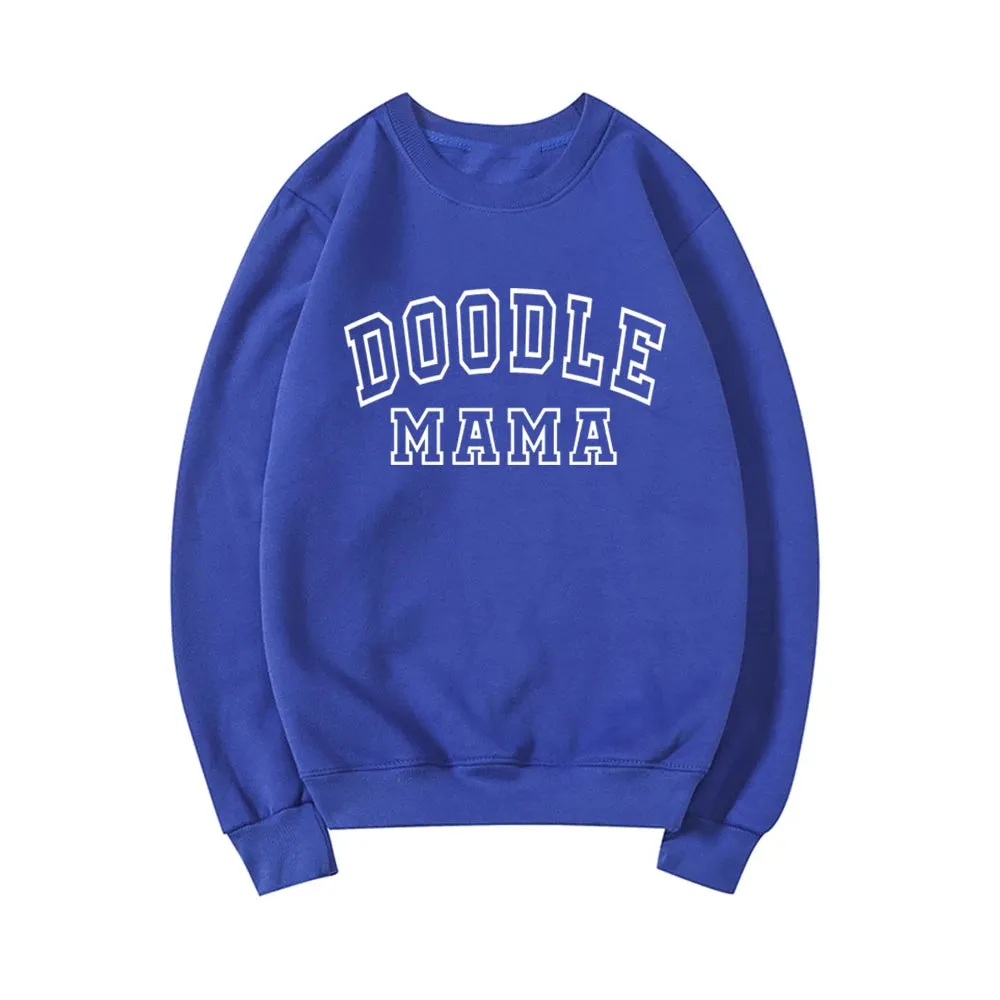 Golden Doodle Mama Sweatshirt – Casual Doodle Mom Long Sleeve Crewneck for Women