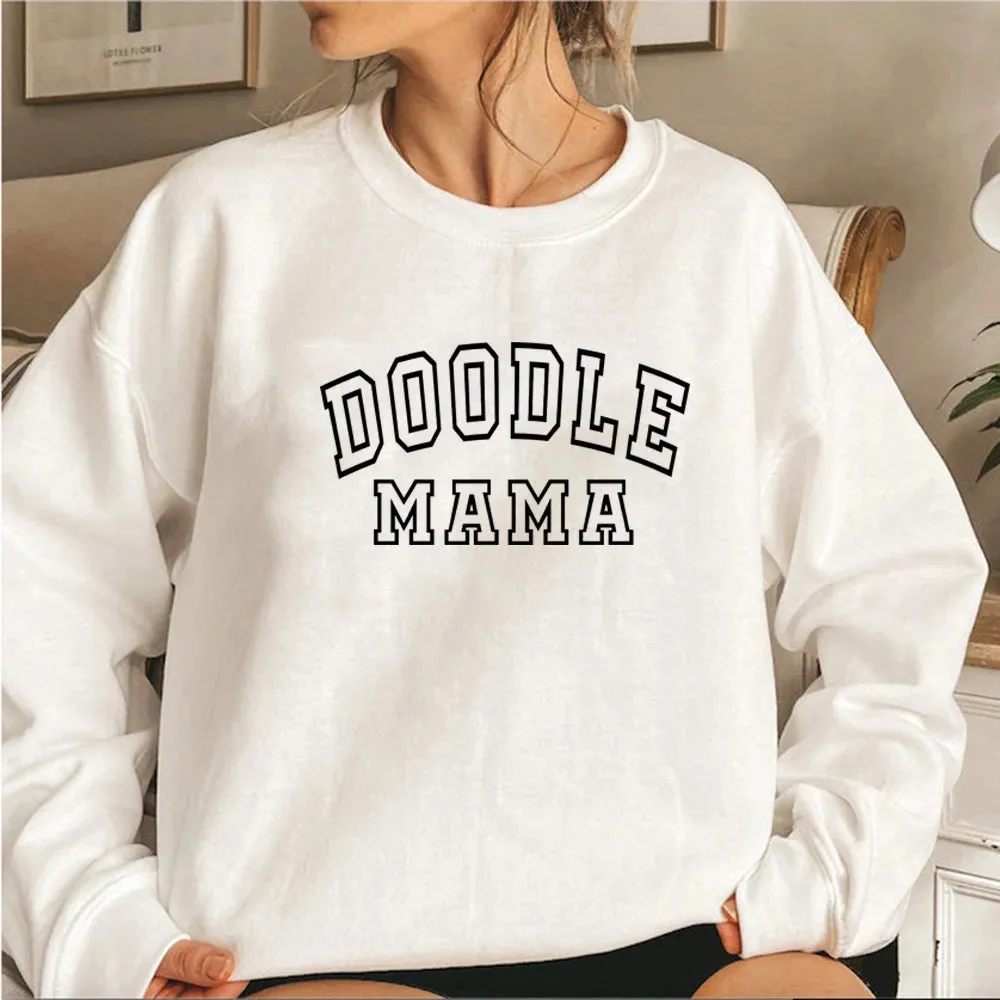 Golden Doodle Mama Sweatshirt – Casual Doodle Mom Long Sleeve Crewneck for Women