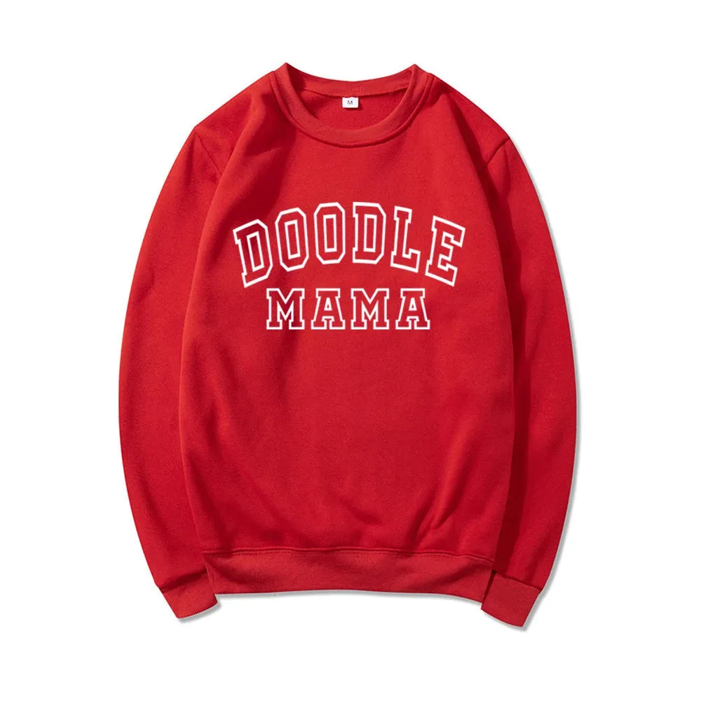 Golden Doodle Mama Sweatshirt – Casual Doodle Mom Long Sleeve Crewneck for Women