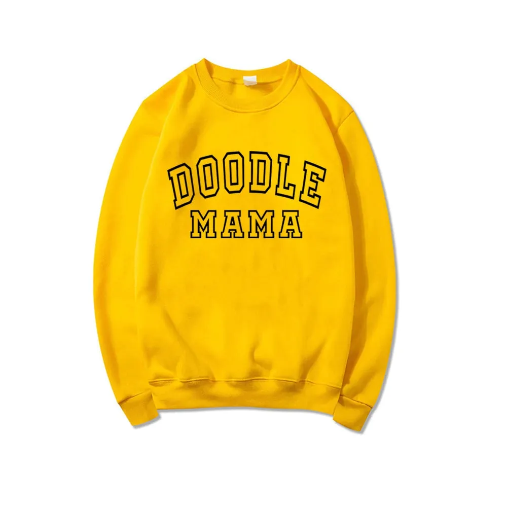 Golden Doodle Mama Sweatshirt – Casual Doodle Mom Long Sleeve Crewneck for Women