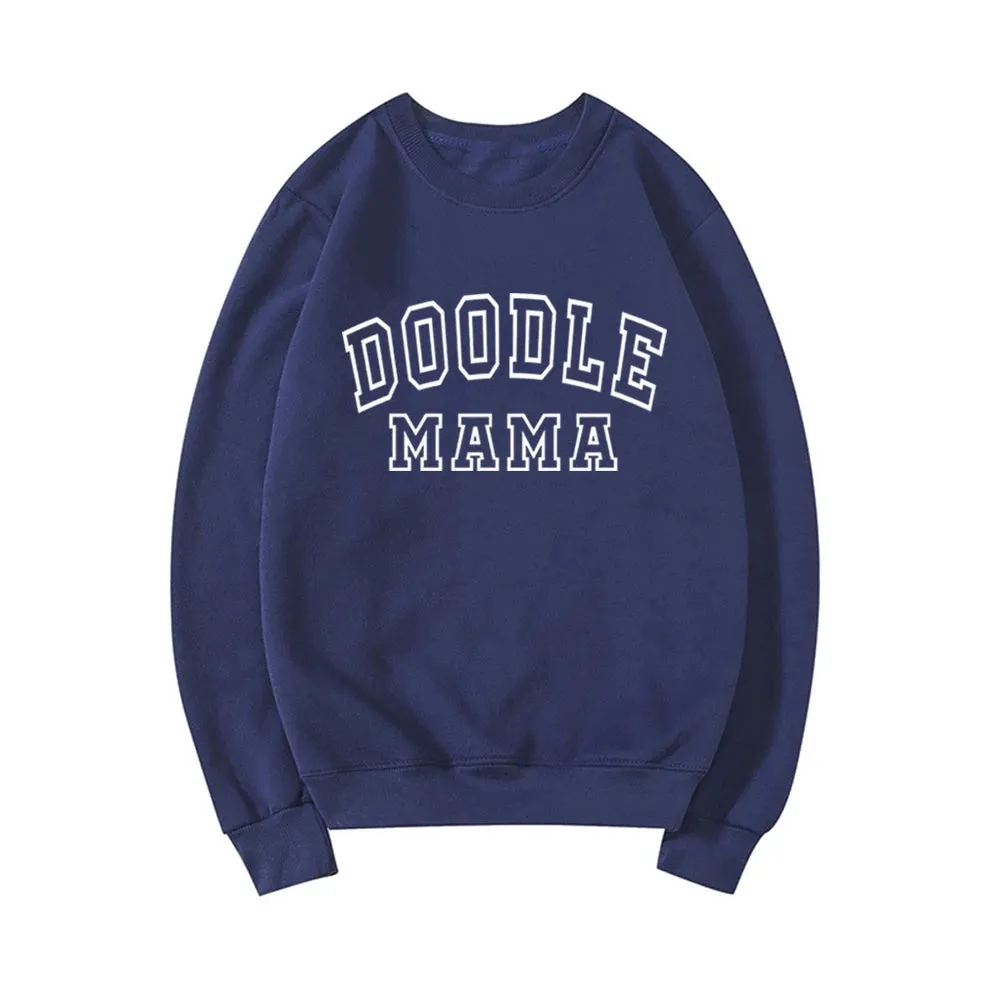 Golden Doodle Mama Sweatshirt – Casual Doodle Mom Long Sleeve Crewneck for Women