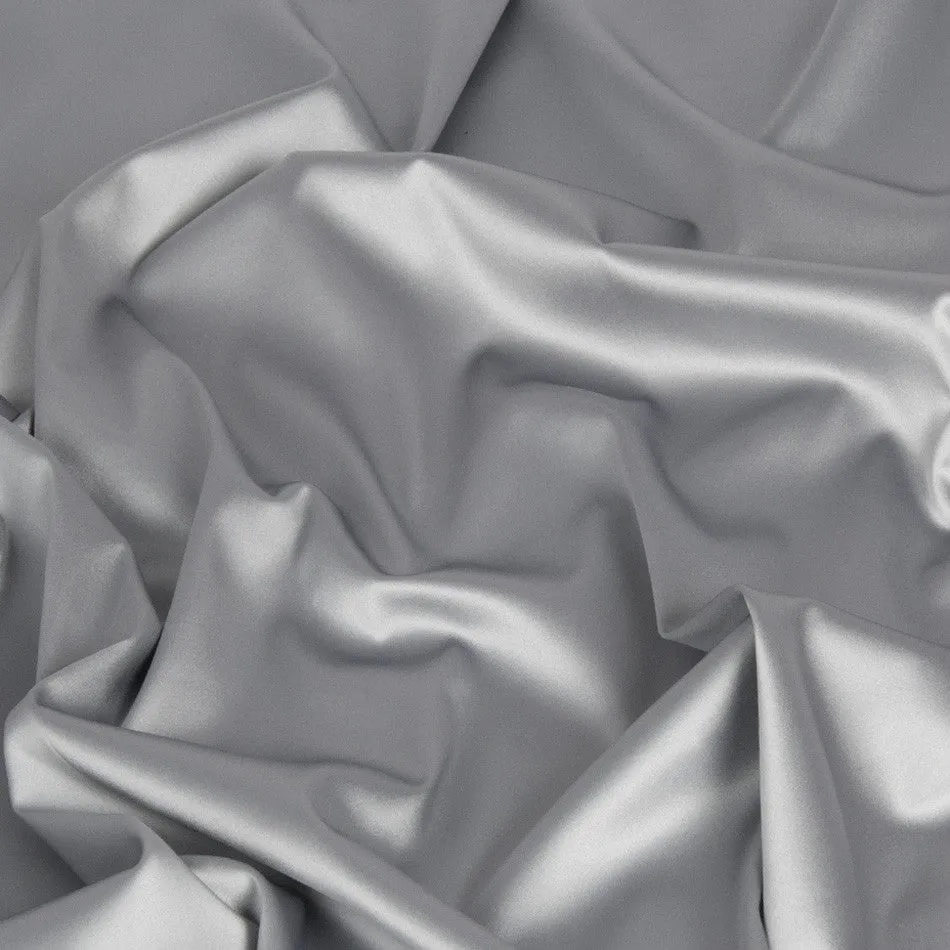 Grey Lightweight Poly Stretch Satin 80