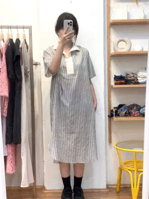 Grey Stripes Long Dress