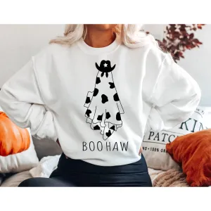 Halloween Sweatshirt, Boo Haw Ghost Sweatshirt, Cowboy Ghost Retro Sweatshirt