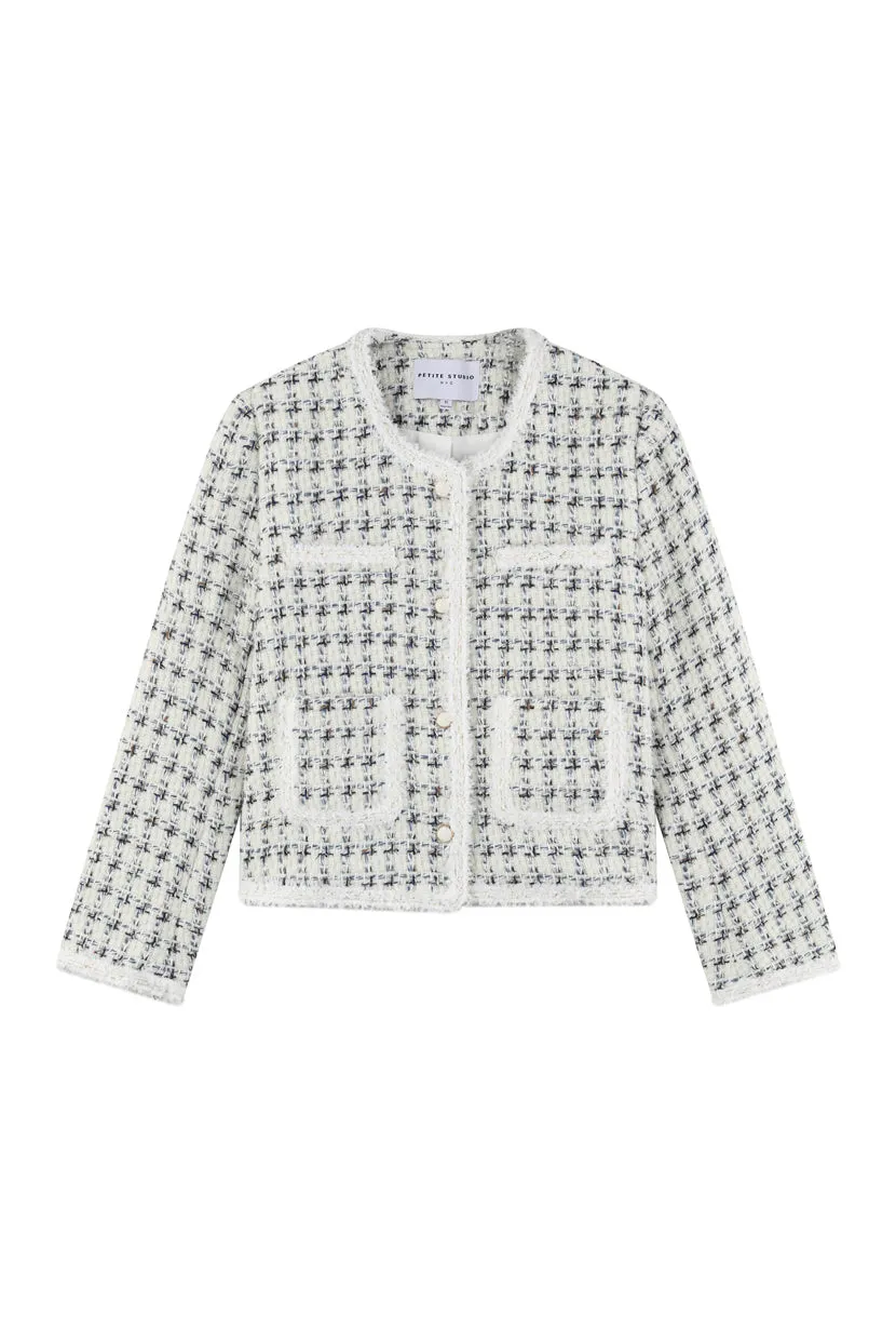 Jackie Wool Tweed Jacket - Ivory