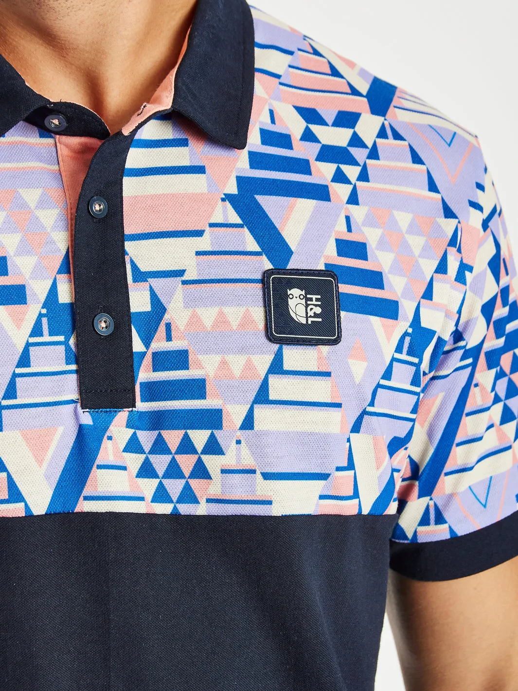 Kaede Retro Pattern Polo Shirt