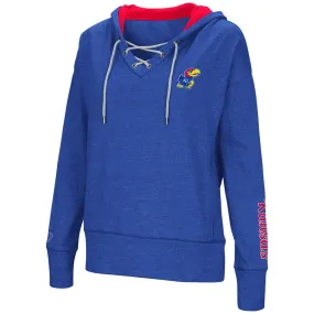 Kansas Jayhawks Colosseum WOMEN'S Blue Rhymes Lace Up Hoodie Sweatshirt