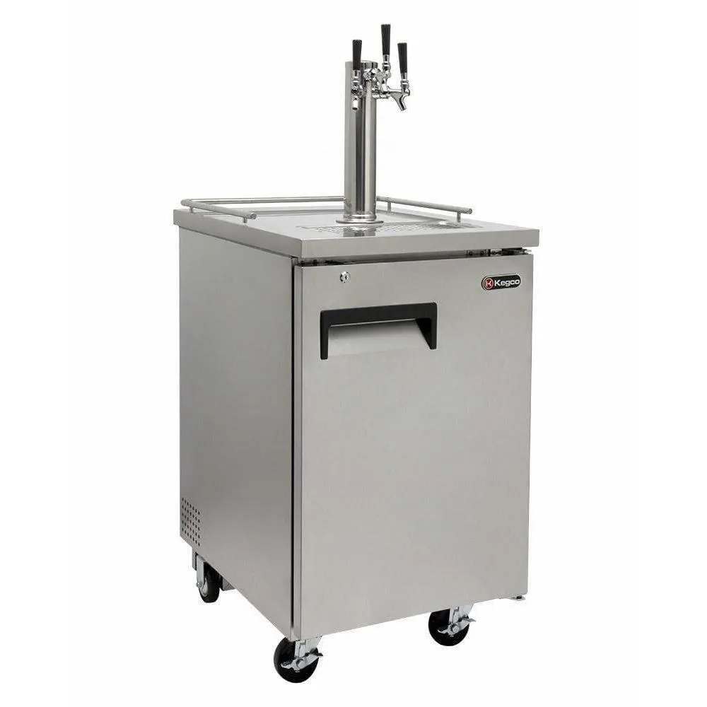 Kegco 24" Wide Kombucha Triple Tap All Stainless Steel Kegerator KOMC1S-3