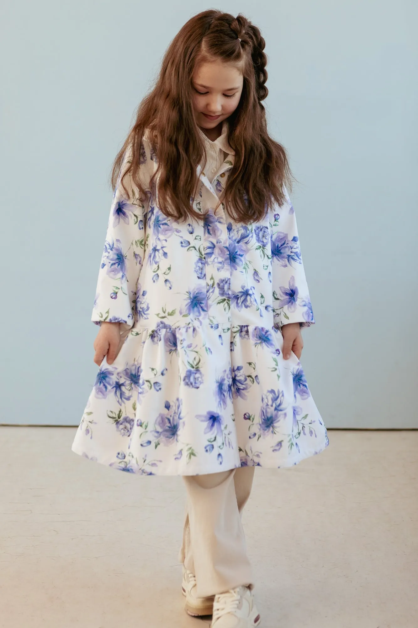 Kids' Floral Dream Raincoat White