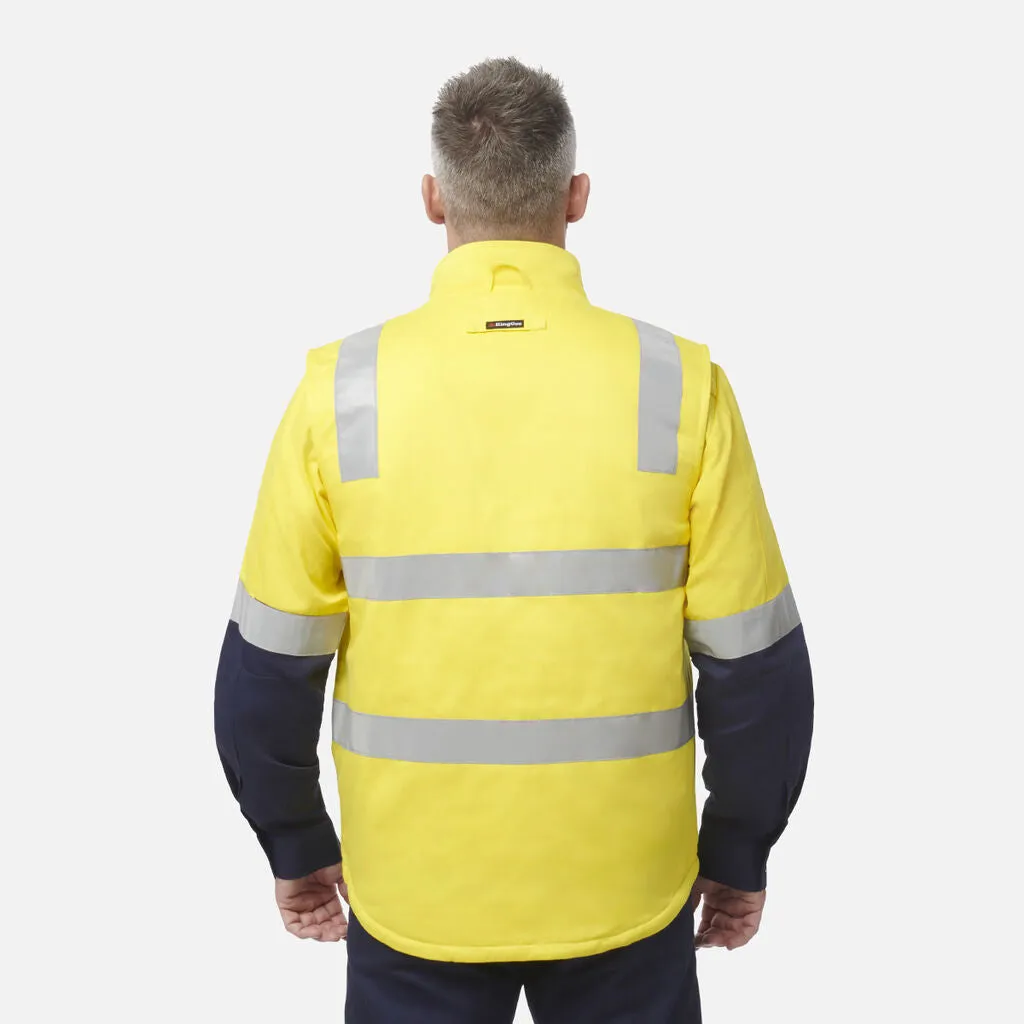 King Gee Originals 3 in 1 Hi-Vis Cotton Drill Reflective Work Jacket (K55400)