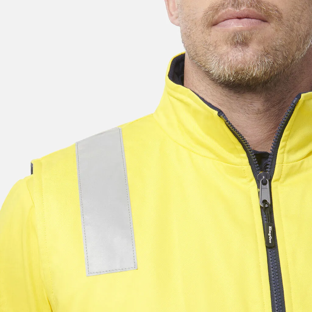 King Gee Originals 3 in 1 Hi-Vis Cotton Drill Reflective Work Jacket (K55400)