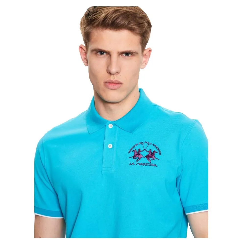 La Martina Elegant Stretch Cotton Pique Polo Shirt