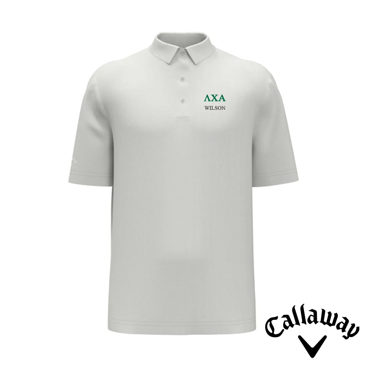 Lambda Chi White Callaway Greek Letter Golf Polo