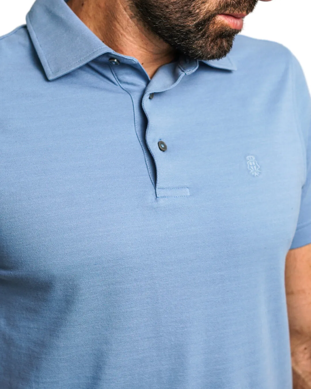 Light Blue Pique Polo Shirt