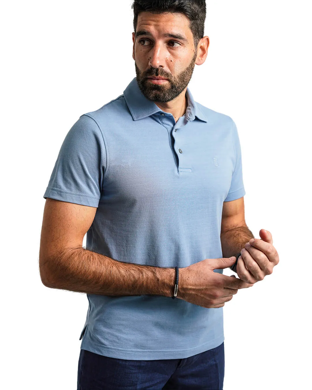 Light Blue Pique Polo Shirt