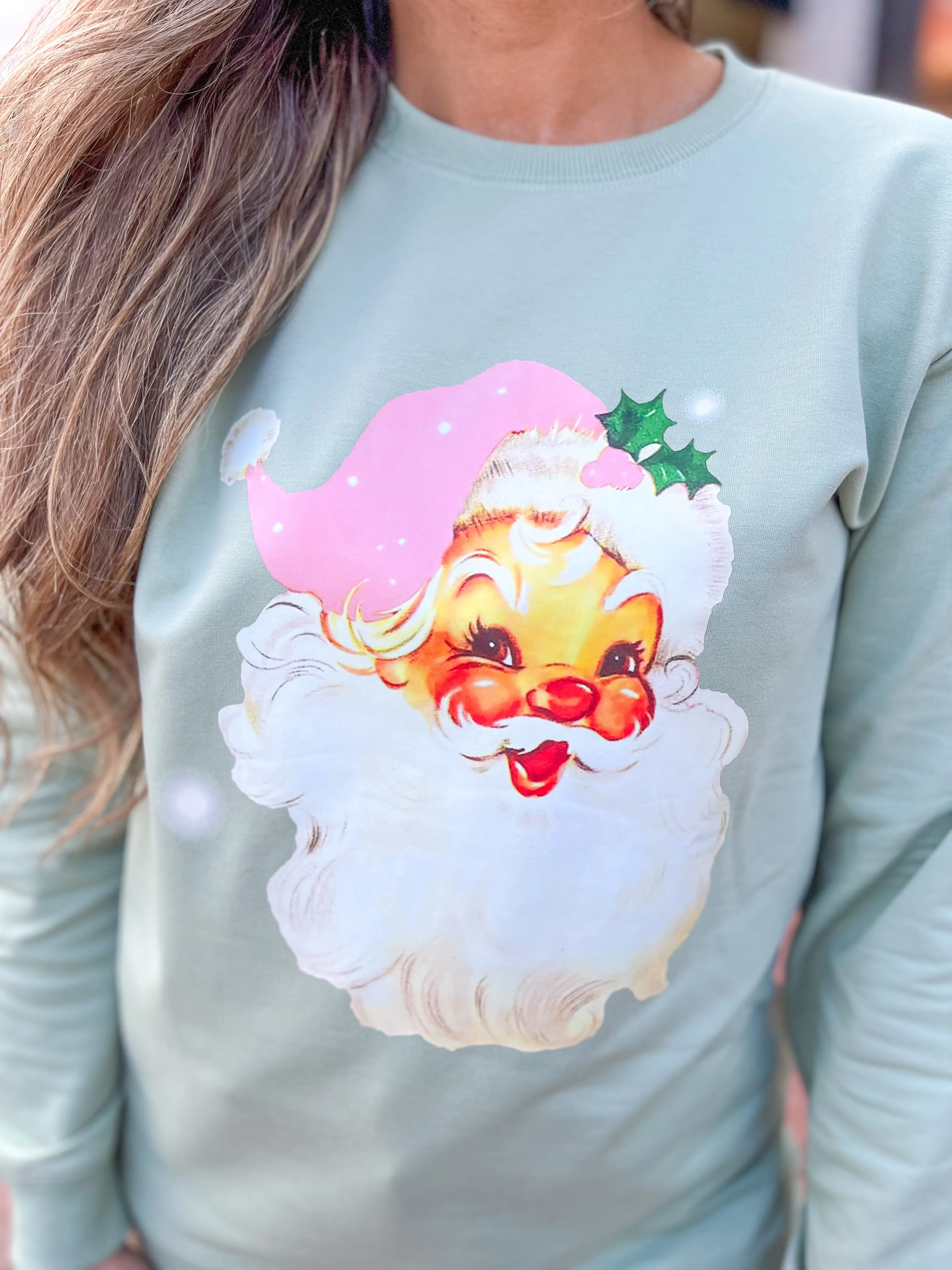 Light Green Vintage Santa Sweatshirt