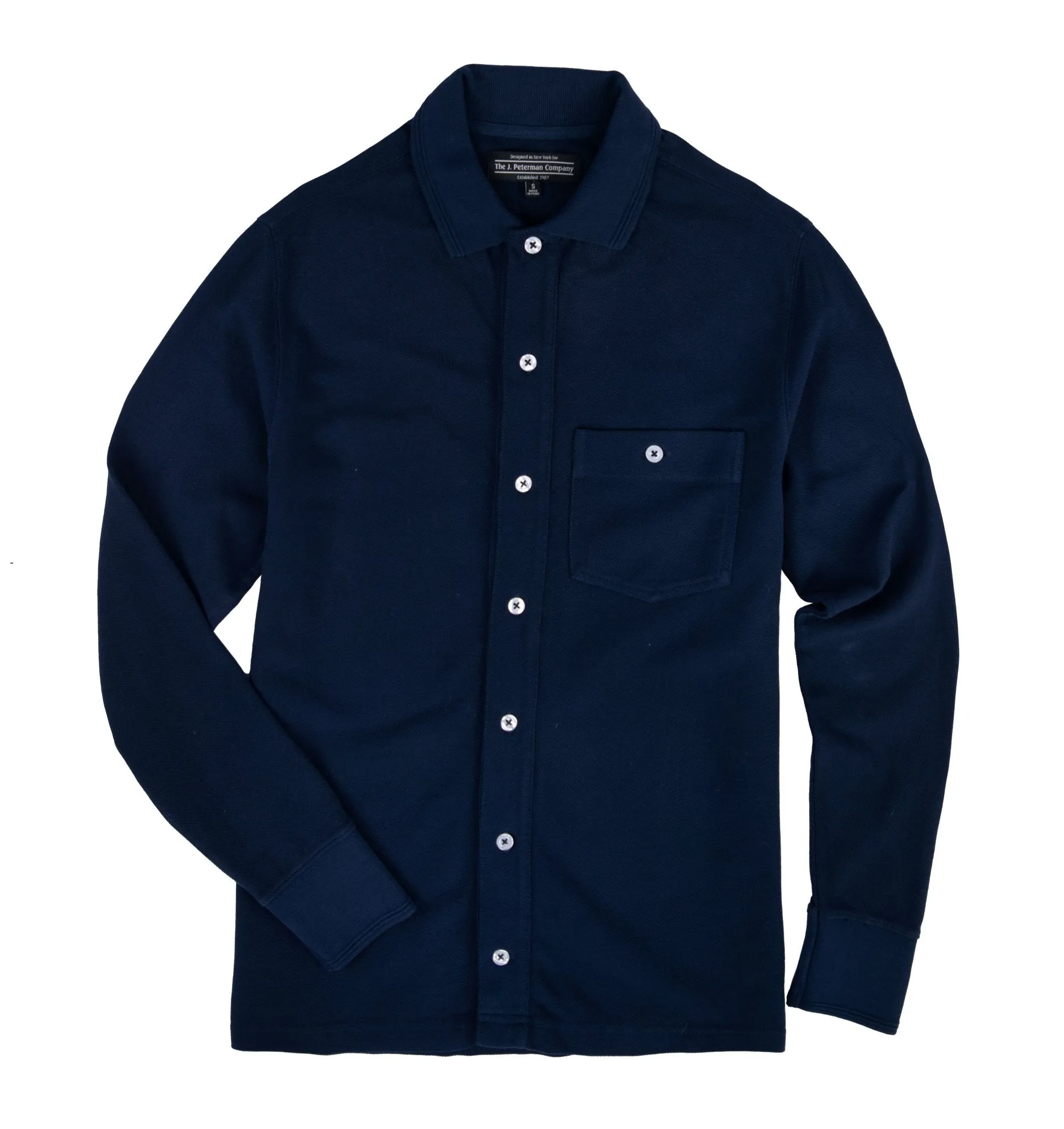 Long Sleeve Pique Polo Shirt