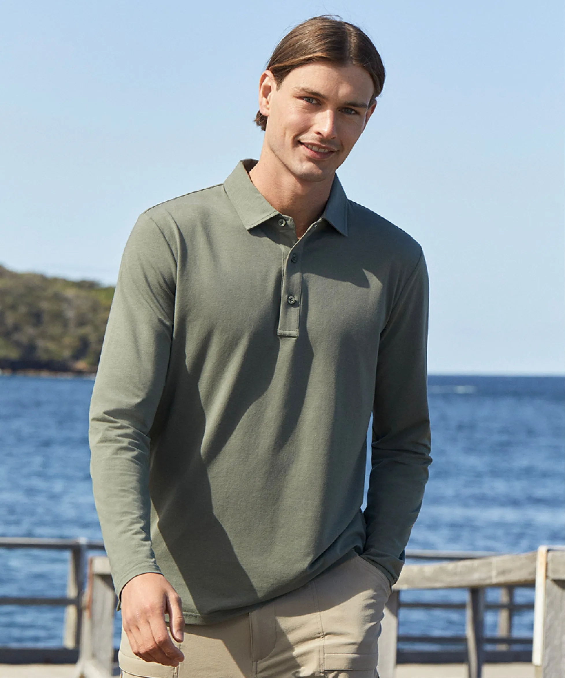 Long Sleeve Polo Shirt UPF50  Sensitive Collection