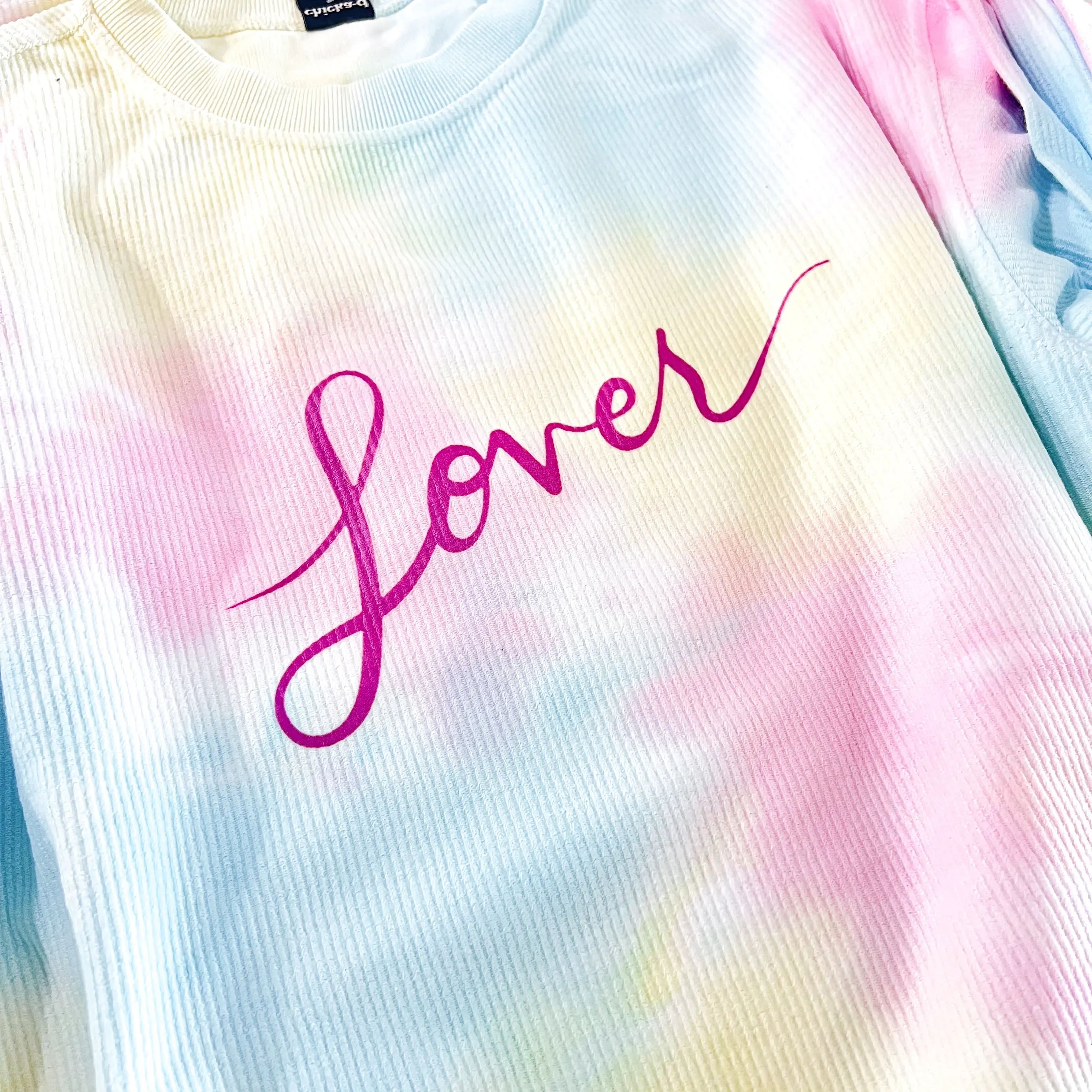 Lover tie dye corded crews