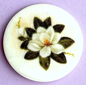 Magnolia, Mother of Pearl Button by Susan Clarke, 1-3/8" #SC-1211