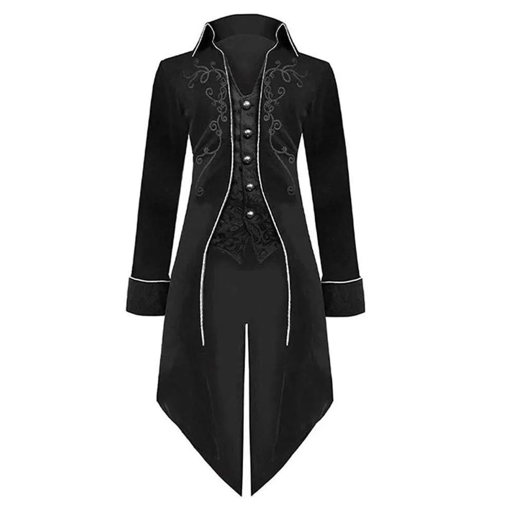 Medieval Steampunk Tailcoat Halloween Costumes Vampire Gothic Jackets Vintage Coat For Men