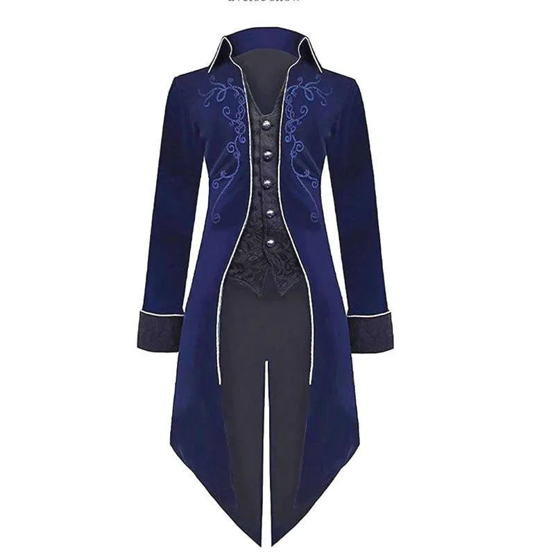 Medieval Steampunk Tailcoat Halloween Costumes Vampire Gothic Jackets Vintage Coat For Men