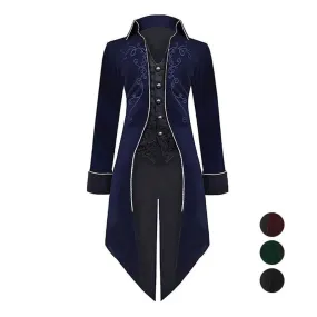 Medieval Steampunk Tailcoat Halloween Costumes Vampire Gothic Jackets Vintage Coat For Men