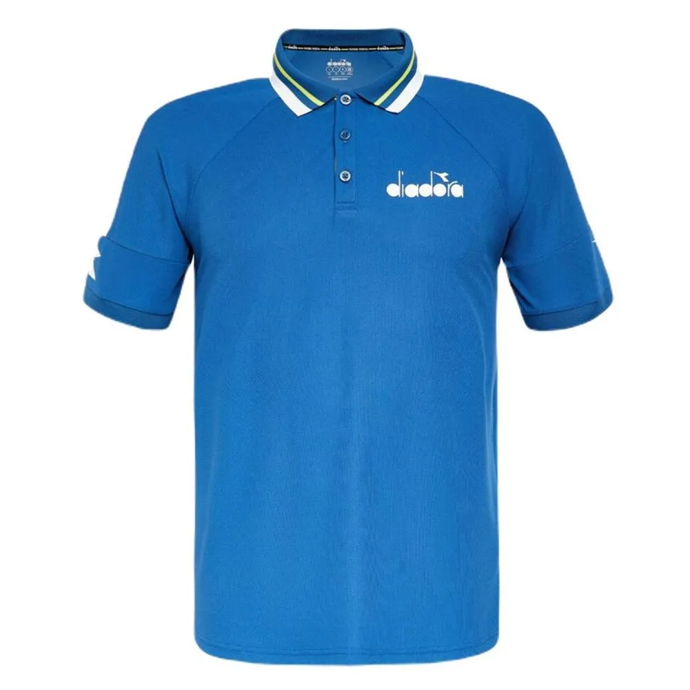 Men's Icon Short Sleeve Tennis Polo Deja Vu Blue