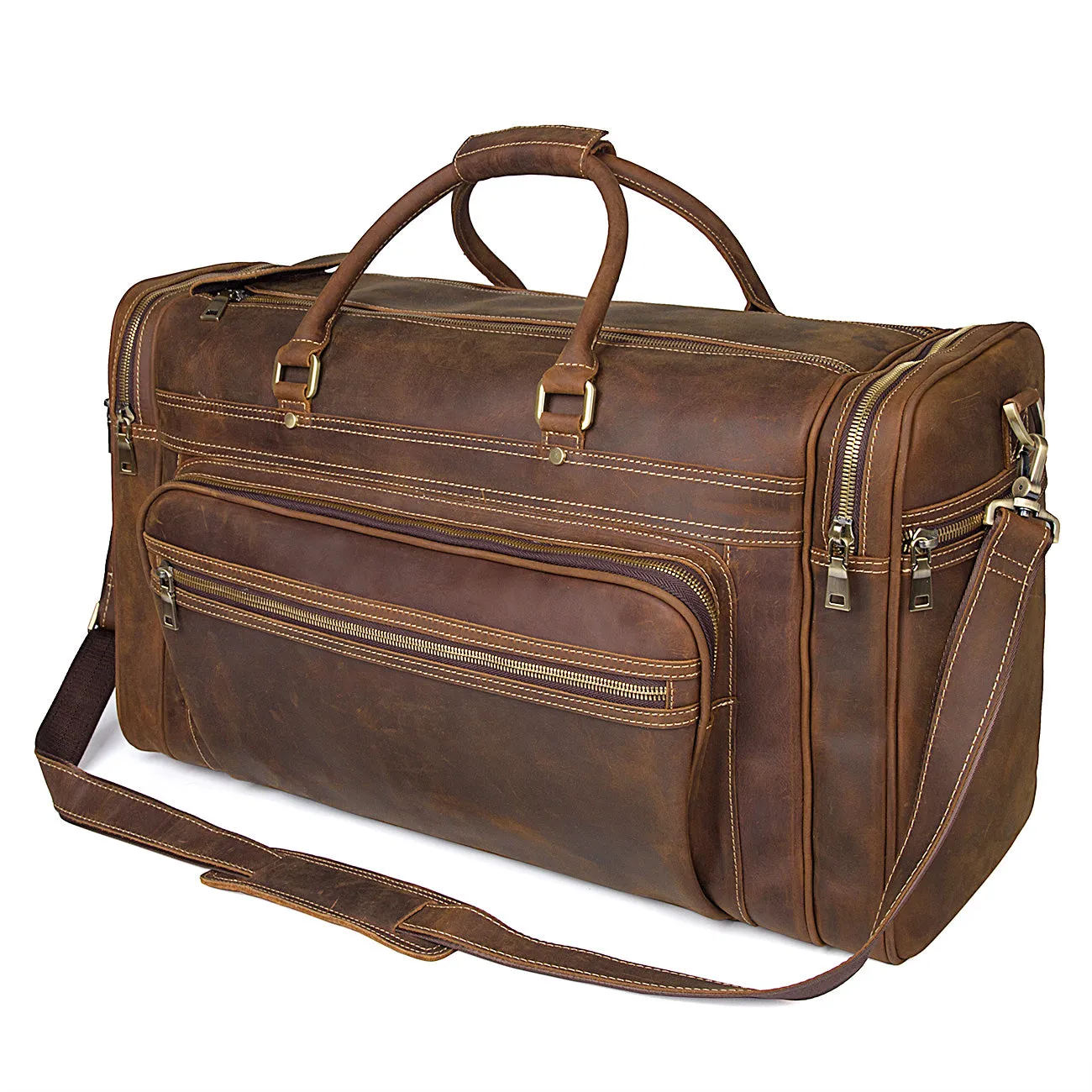 Men's Leather Duffle Bag, Anniversary Gift, Handmade Leather Weekender Bag, Larger Travel Outdoor Bag