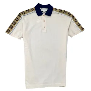 Men's Tape Logo Polo Shirt Beige Size M