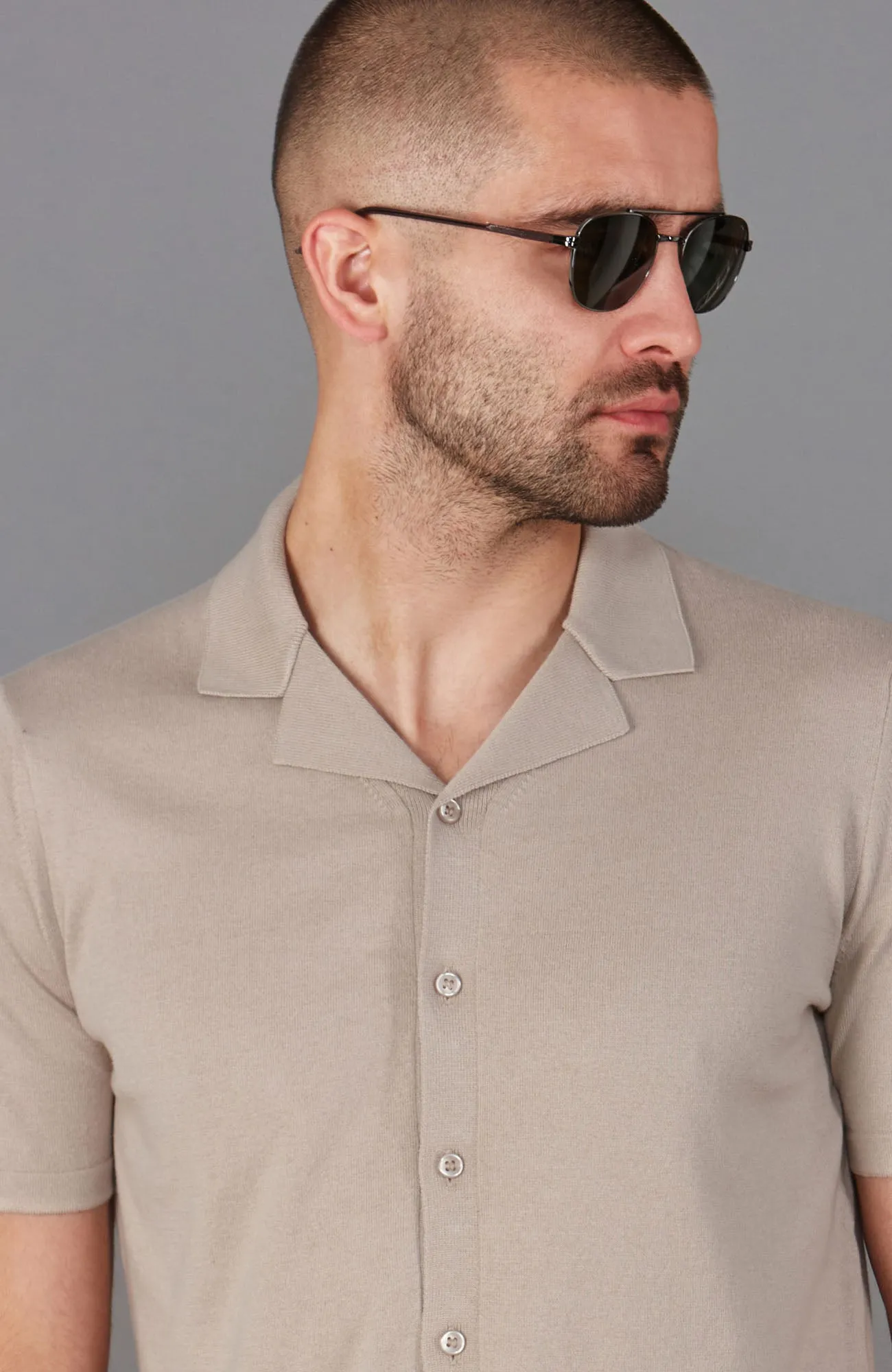 Mens Ultra Fine Cotton Cuban Collar Shirt