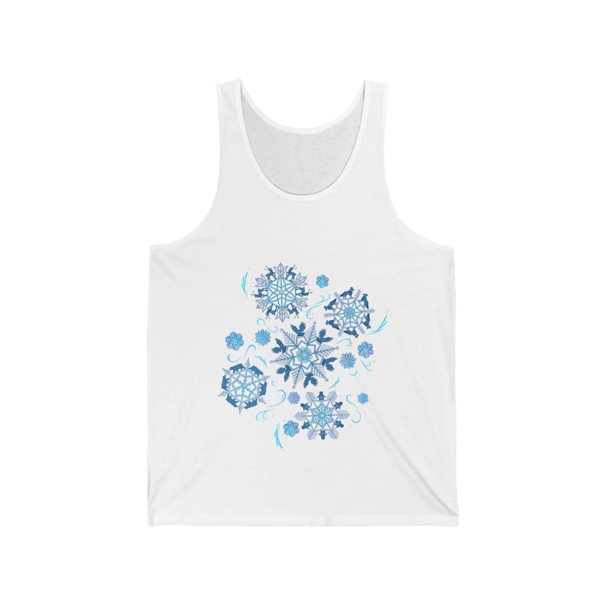 Merry Menagerie Snowflakes - Animal Kingdom Puppets - Adult Unisex Tank Top