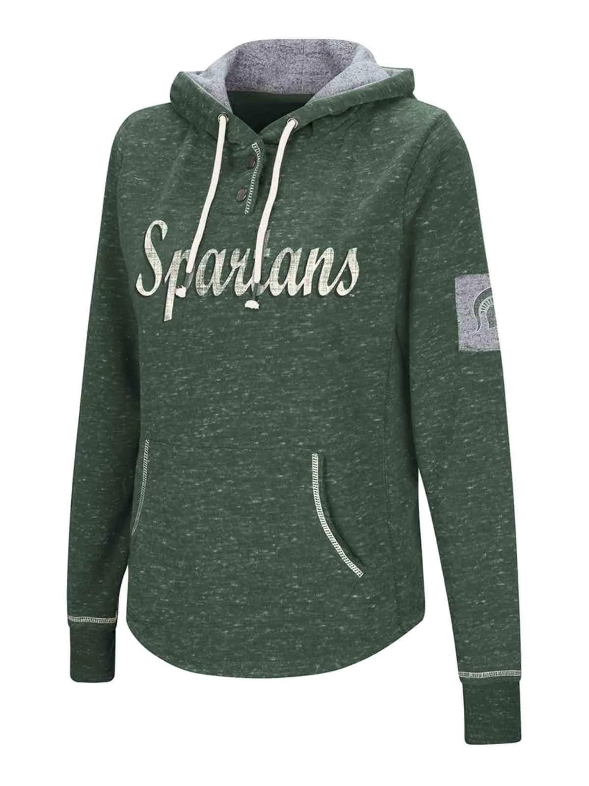 Michigan State Spartans WOMEN'S Green Soft Double Fleece Hoodie Sweatshirt